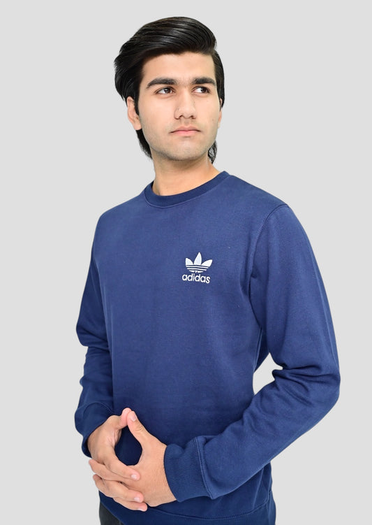 A-D Cotton Fleece SweatShirt Navy