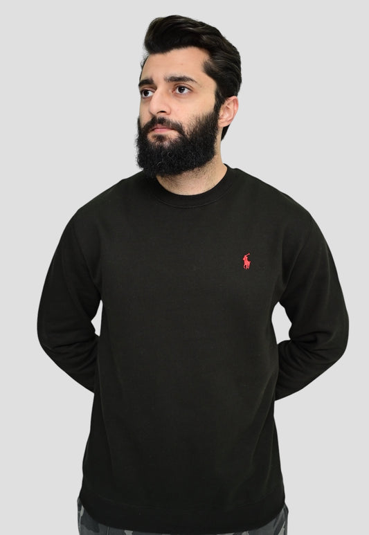 R-L-P Cotton Fleece SweatShirt Black